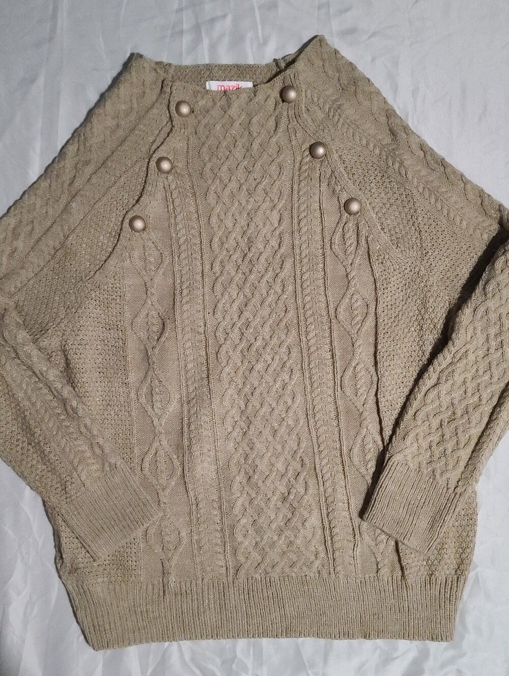 🖤 Mazik Button Cable Knit Pullover Sweater - Size M